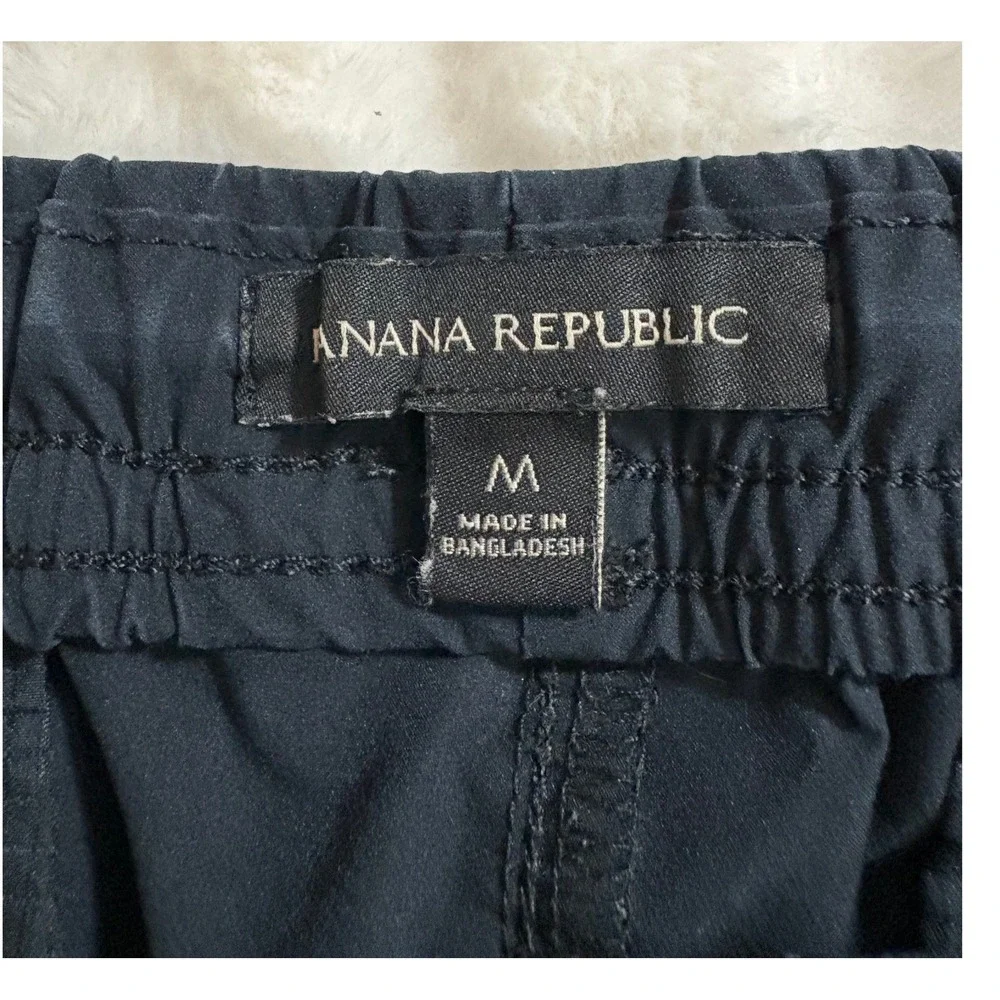 Banana Republic Mens Jogger Pants Black Drawstring Elastic Waist Activewear M